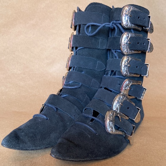 Killstar Shoes - VINTAGE (?) WINKLEPICKER PIKES- DEATHROCK BOOTS 7-READ